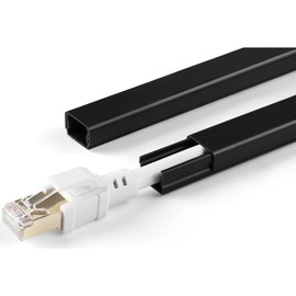 120in Cord Hider Wall, Cable Management Kit to Hide 3-5 Cords, Cord Organizer Wall, TV Cable Hider Wire Hider for Wall Hide Cords Wall Mounted TV, Cable Raceway White 8 xL15in, W1.2in H0.65in Paint Slide - Color: Black, Size: S - 102in