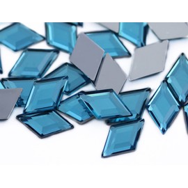 Allstarco 11x18mm Flat Back Diamond Acrylic Rhinestones Plastic Gems for Jewelry Making Costume Jewels Cosplay Embelishments - 35 Pieces (Blue Aqua H107)