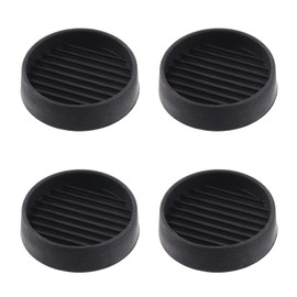 Keadic Non-Slip Rubber Caster Cups Assortment Set, Round and Square Anti Slide Leg Coasters Floor Protector Furniture Pads for Piano Sofa Bed Chair Couch Stoppers (2 * 2 Inches, Round-Black)