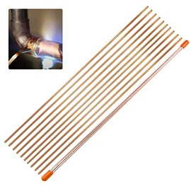 10 Rods Copper Brazing Rod 15.7", Low Temperature Welding Rod, Welding Consumables with Good Liquidity for Welding Refrigerator, Air Conditioner Copper Pipes, Copper Products