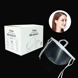 EasyN Clear Hygienic Mouth Shield (10P) 0760 - Transparent Plastic for Restaurant Food Prep Mouth Shield 2ea