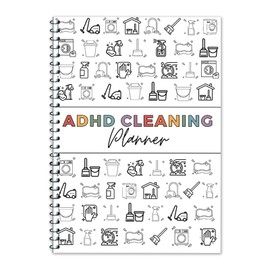 ADHD Cleaning Planner, Household Cleaning Schedule and Checklist Management, Daily Weekly Monthly Household Cleaning Planner, Cleaning List, Chore Chart Notebook for Home, Family Cleaning Tasks