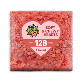 Sour Hearts Gummy Candy – 1LB Bag (Approx. 128 Pieces), Sweet and Sour Unwrapped Chewy Treats