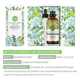 Cardamom Essential Oil (100ML), 100% Pure Natural Organic Aroma Cardamom Oil for Diffuser, Massage, Skin Care, Yoga