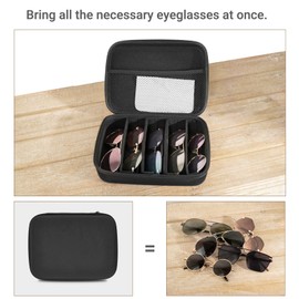 Mkono Travel Sunglasses Organizer Glasses Case Multiple Pairs with Adjustable Slots Portable Eyeglasses Case Storage Box for Men Women