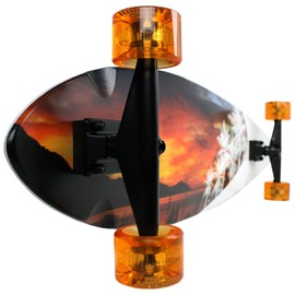 Paradise Longboard Swallow Tail Complete Cruiser Skateboard, Sunset, 9.5" x 39.5"