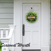 Interchangeable Green Welcome Wreath Sign, 17" Front Door Holiday Decor