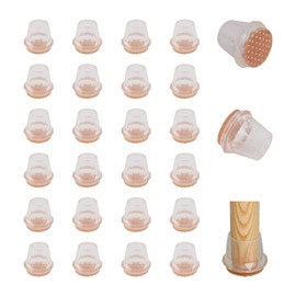 COEWUR 24 Stück Schutzkappen für Stuhlbeine Rund Stuhlbeinkappen mit Filz Transparent Stuhlbeinschoner Gummi Filzgleiter für Stühle Hartholzböden Laminat Fliesenböden (Fit Durchmesser: 13-22mm)