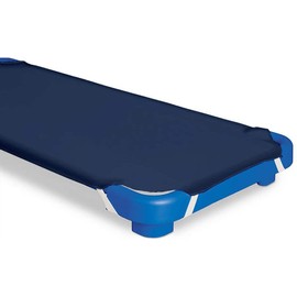 STAR DECOR Daycare/Pre-School Cot Sheet for Todler and Preschool - - with Corner Elastic Loops - Cot Bed Fitted Sheet - Poly Cotton Surface Pack of 12 - (23" W X 52" L) - Indigo