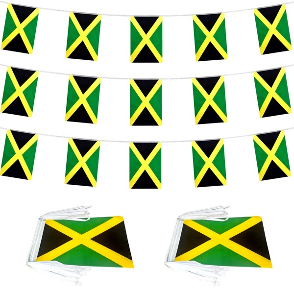 LoveVC 2 Packs 8×12 Inch Jamaica Flag Banner String Jamaican