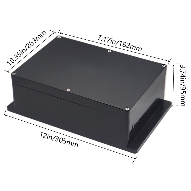 Raculety Project Box ABS Black Electrical Boxes IP65 Outdoor Waterproof