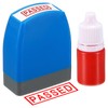 PATIKIL Passed Stamp Self Inking, Red Ink Office Stamps with