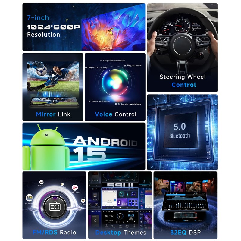 4G+64G Android 15 Car Stereo for Ford Focus 2005-2007 for