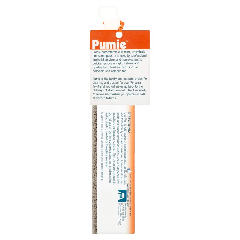 PUMIE Toilet & Tile Pumice Cleaner, Pumice Stick with Handle,