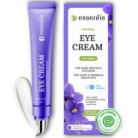 ESSENLIS Caffeine Eye Cream for Dark Circles and Puffiness, Bags Under Eyes, Collagen Anti Aging Day and Night Corrector for Women and Men (1)