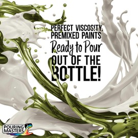 POURING MASTERS Olive Green Acrylic Ready to Pour Pouring Paint - Premium 8-Ounce Pre-Mixed Water-Based - for Canvas, Wood, Paper, Crafts, Tile, Rocks and More