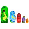BestPysanky Set of 5 Dinosaurs Wooden Nesting Dolls 6 Inches