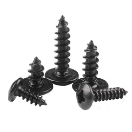 Xiedeai Screw Blackened Cross Wood Screws - Large Countersunk Screws Multipurpose Wood Carbon Steel Pan Head Round Head Mushroom Head Self Tapping Screws M3 M4 M5