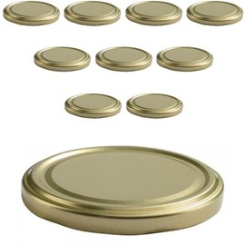 mikken Twist-Off Replacement Lids for Jam Jars 82 x 8.5 cm Gold Pack of 10
