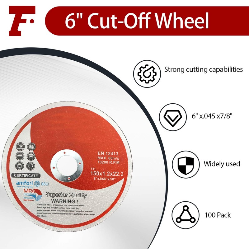 findmall 100 Pack 6" x.045 x7/8" Cut-Off Wheel - Metal