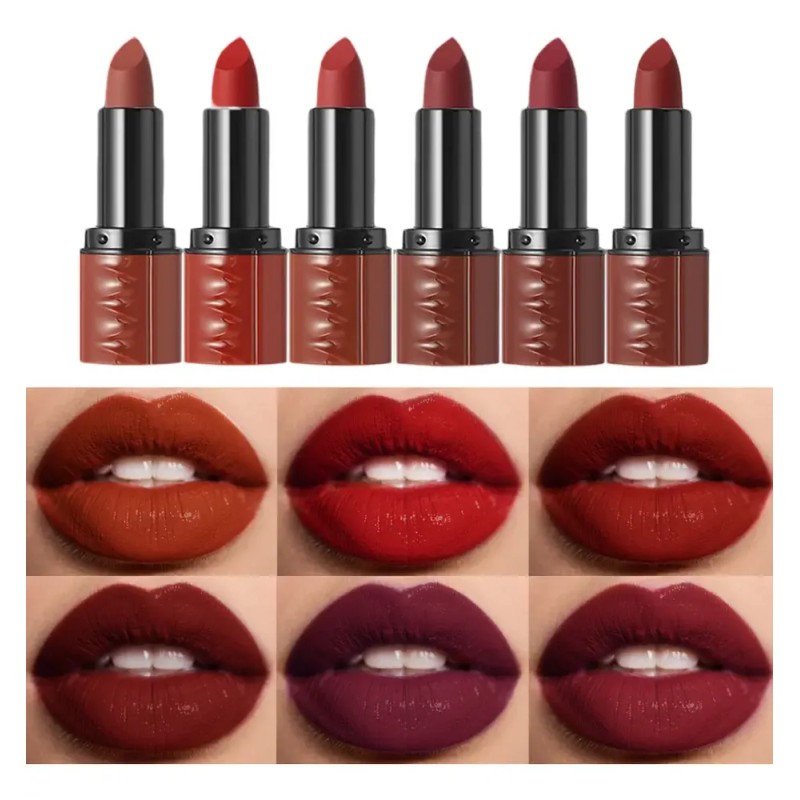 Set De 6 Lápices Labiales, Textura Mate Y Sedosa, De