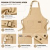 Canvas Work Apron for Cooking and Crafts – Adjustable Cross-Back