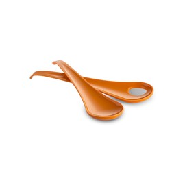 Omada Linea Sanaliving Salad Servers Design Set 27.5 cm with Integrated Antimicrobial Agents to Prevent Bacteria and Fungi. Ideal for Salad, Pasta. Orange Colour