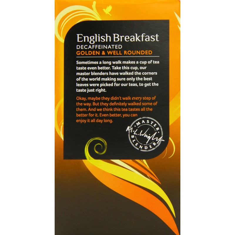 Twinings English Breakfast Decaffeinated Tea Bags, 4 Boxes of 20