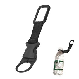 ChasCoCo Plastic Bottle Holder with Key Ring Drink Holder Outdoor Backpack Portable Black