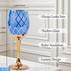CretFine Blue and Gold Gold Wine Glasses Set of 2,