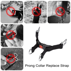 JIPIMON Prong Collar Replacement Strap with Quick Release Snap Buckle Fits Most Brands of Dog Training Collars (Medium, 3.0mm links)