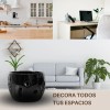 Maceta De Cerámica Esmalte Negro Para Orquídeas Pequeñas Calada Redonda