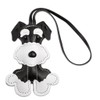 Handmade Schnauzer Dog Keychain, PU Leather Charm, 16 cm, Black