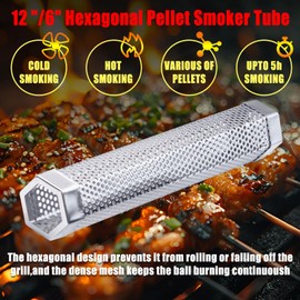 Upgrade Cold Smoker Generator for Gas Grilling box, Smoke Tube for Pellet Smoker, Pellet Smoker, Smoker Box, Hot or Cold Smoking: Fit Any Grill or Smoke 15.5"L x 3"W