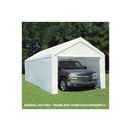 King Canopy 10ft x 20ft Canopy Enclosure Sidewall Kit w/Flaps, 2 Solid Sides, 2 Zippered Ends, 50 Ball Bungees, 180 GSM polyethylene, Fits 10ft 8in x 20ft Frames, Frame and Cover not Included, White