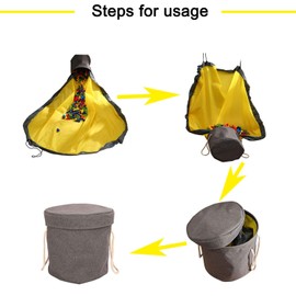 SUOXU Toy Storage Basket, Foldable Toy Storage Bag With Children's Play Mat, Drawstring Toy Storage Bucket, Can Quickly Organize and Store Children's Toys (60 inches / 150 cm)