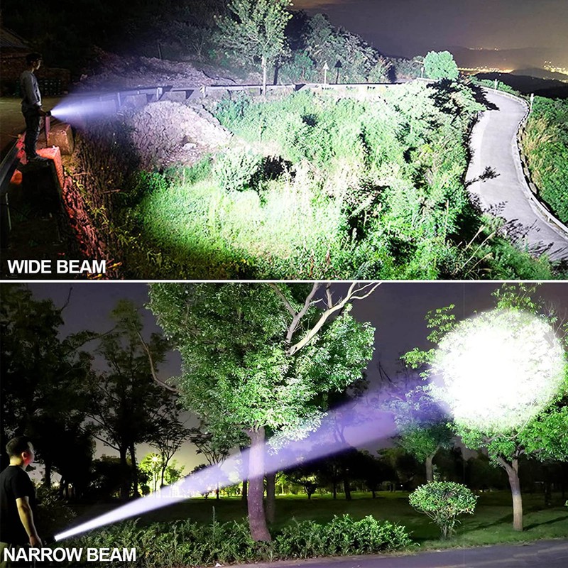 LED Rechargable Flashlight Super Bright Torch 3000lm Zoomable Outdoor Waterproof