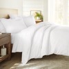 Merit Linens Bedding Bundle, Patterned Duvet Cover Set, White Comforter
