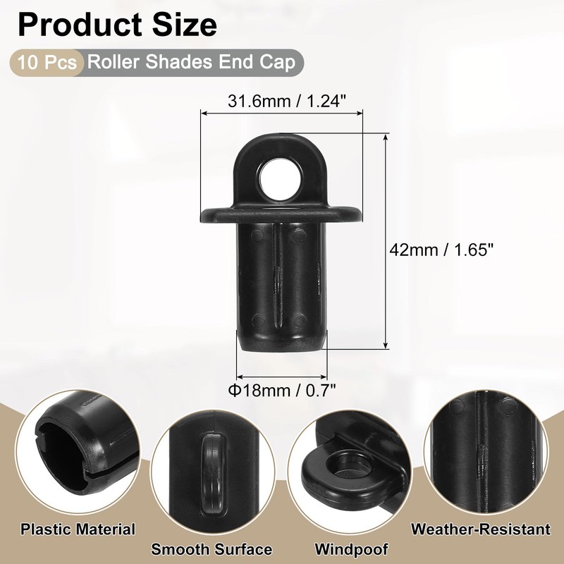 sourcing map 10Pcs Roller Shades End Cap Cover, Sun Shades