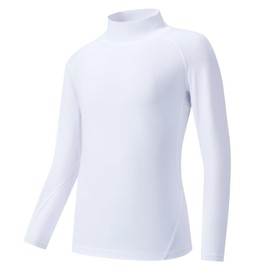 Sillictor Sports Innerwear, High Neck Compression Wear, Sports, Undershirt, Training, Soccer, Rash Guard, Breathable, Quick Drying, UV Protection, All Seasons, white