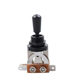Supertool 3 Way Guitar Toggle Switch Plastic Short Straight Guitar Pickup Black Tip Selector Switch for LP Style Electric Guitar
