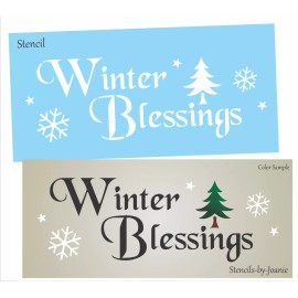 Stencils by Joanie Joanie Stencil Winter Blessings Lodge Pine Tree Primitive Rustic Cabin Art Signs