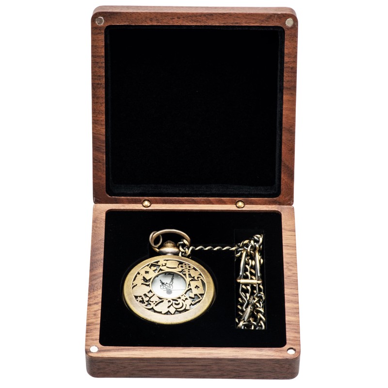 Walnut Wood Pocket Watch Box Portable Single Pocket Watch Display