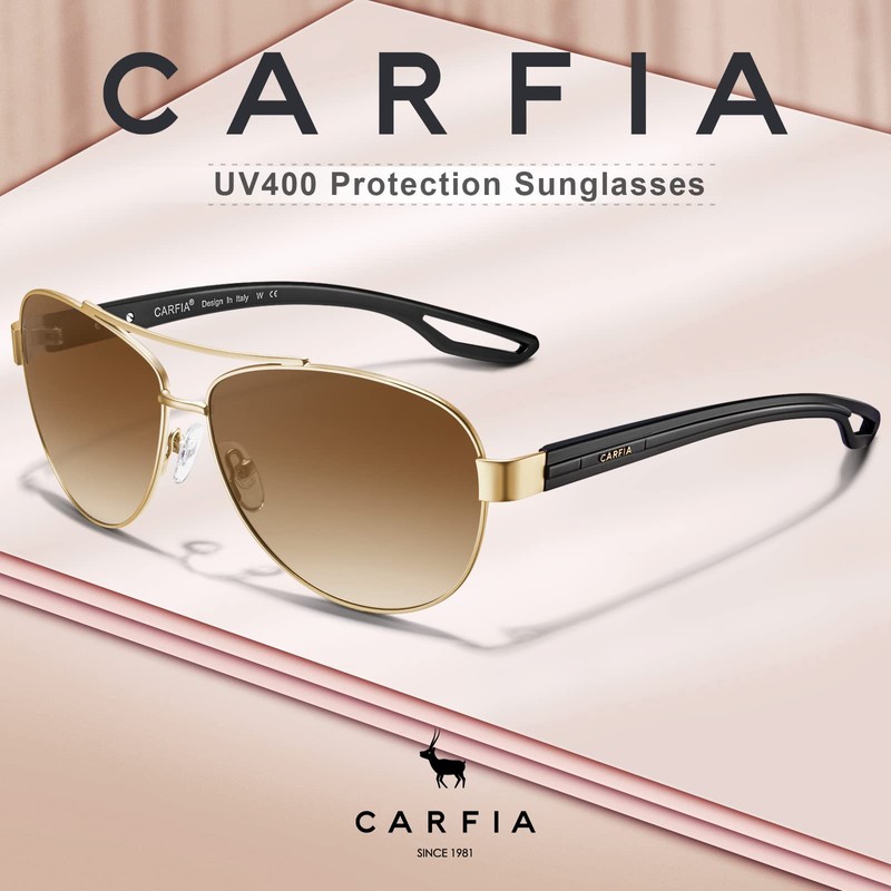 CARFIA Retro Polarised Womens Mens Sunglasses UV400 Protection Outdoors Driving