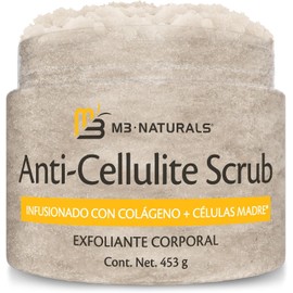M3 Naturals Exfoliante Corporal Anticelulitis con Colágeno, 454 g Con células madre, aceite de coco y jojoba; reafirma y suaviza piernas, glúteos y zona bikini