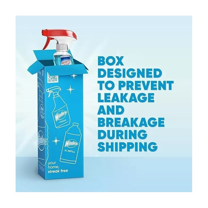 Windex Glass and Window Cleaner Spray Bottle, Original Blue, 23