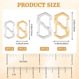 12pcs Double Opening Necklace Shortener Clasp,Jewelry Bracelet Necklace Clasp,Key Chain Making kit,for Jewelry Bracelet Making (Gold,Silver,Small and Large)