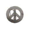 Round Perforated Floral Engraving Peace Sign Belt Buckle, Antique Gold