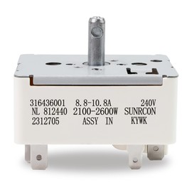 316436001/316021501 Surface Element Burner Infinite Switch,Surface Burner Control Switch Replace Parts 1155395, AP3885460, PS1145040, EAP1145040, Compatible with Frigidaire for Kenmore (8 Inch)
