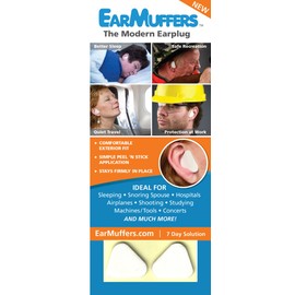 Ear Muffers The Modern Earplug, Just Peel and Stick for Swimmers, Concerts, Sleeping, etc